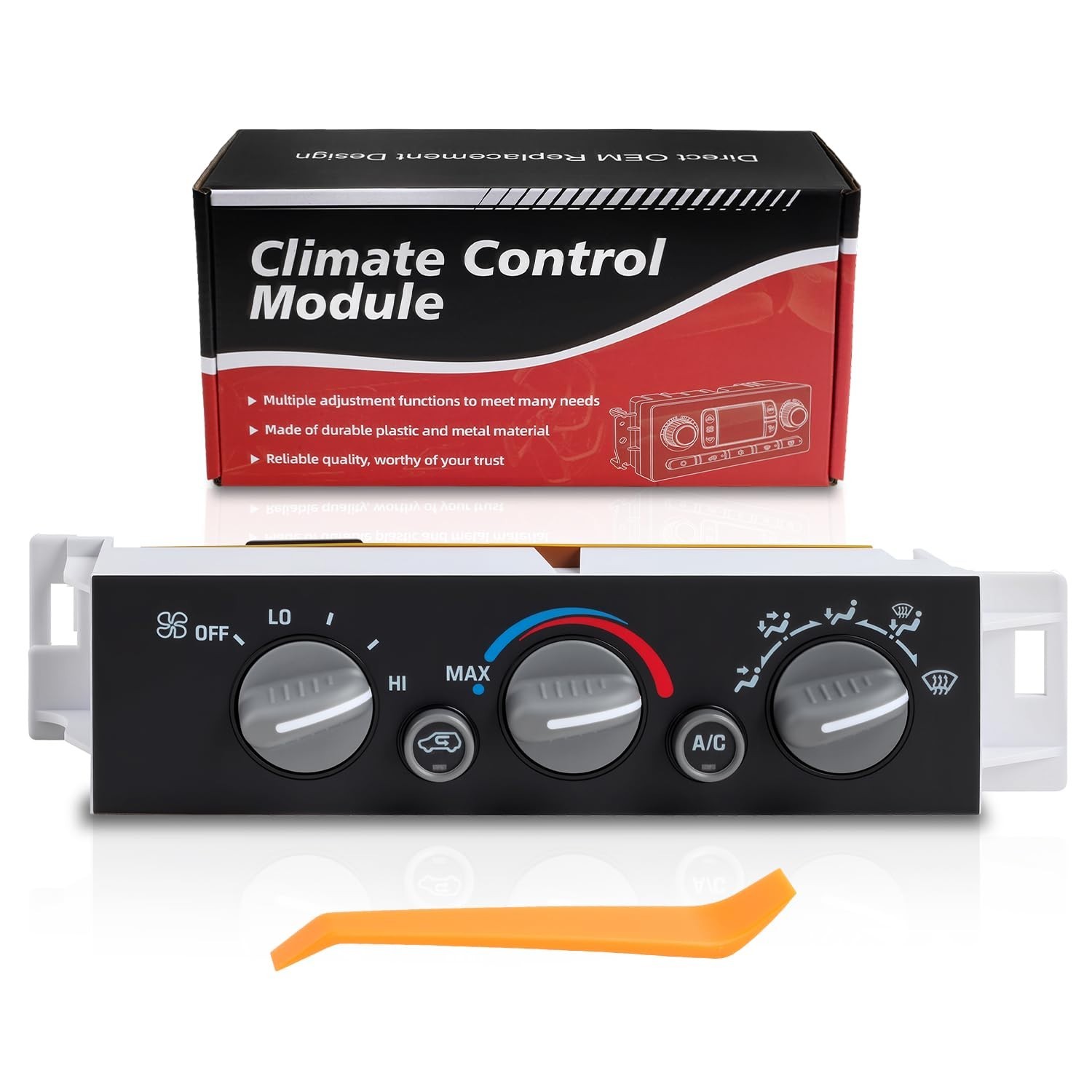 Front A/C Heater Climate Control Module Panel Without Rear Window Defogger Co…