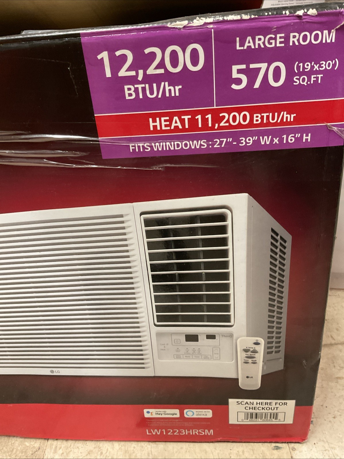 🎁 LG LW1823HR 12,200 BTU Window AC W/Heat, 570 Sq.FT LARGE ROOM 🆕OPEN BOX