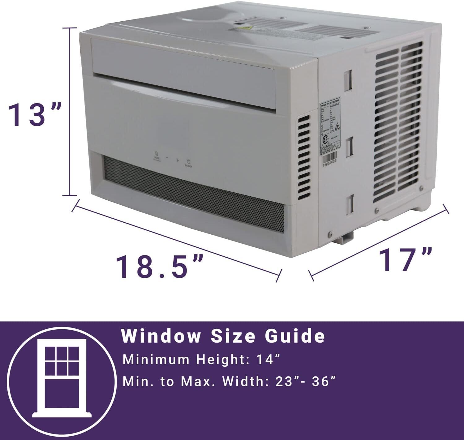 Freonic 6,000 BTU Window AC & Dehumidifier with Remote, Cools 250 Sq Ft