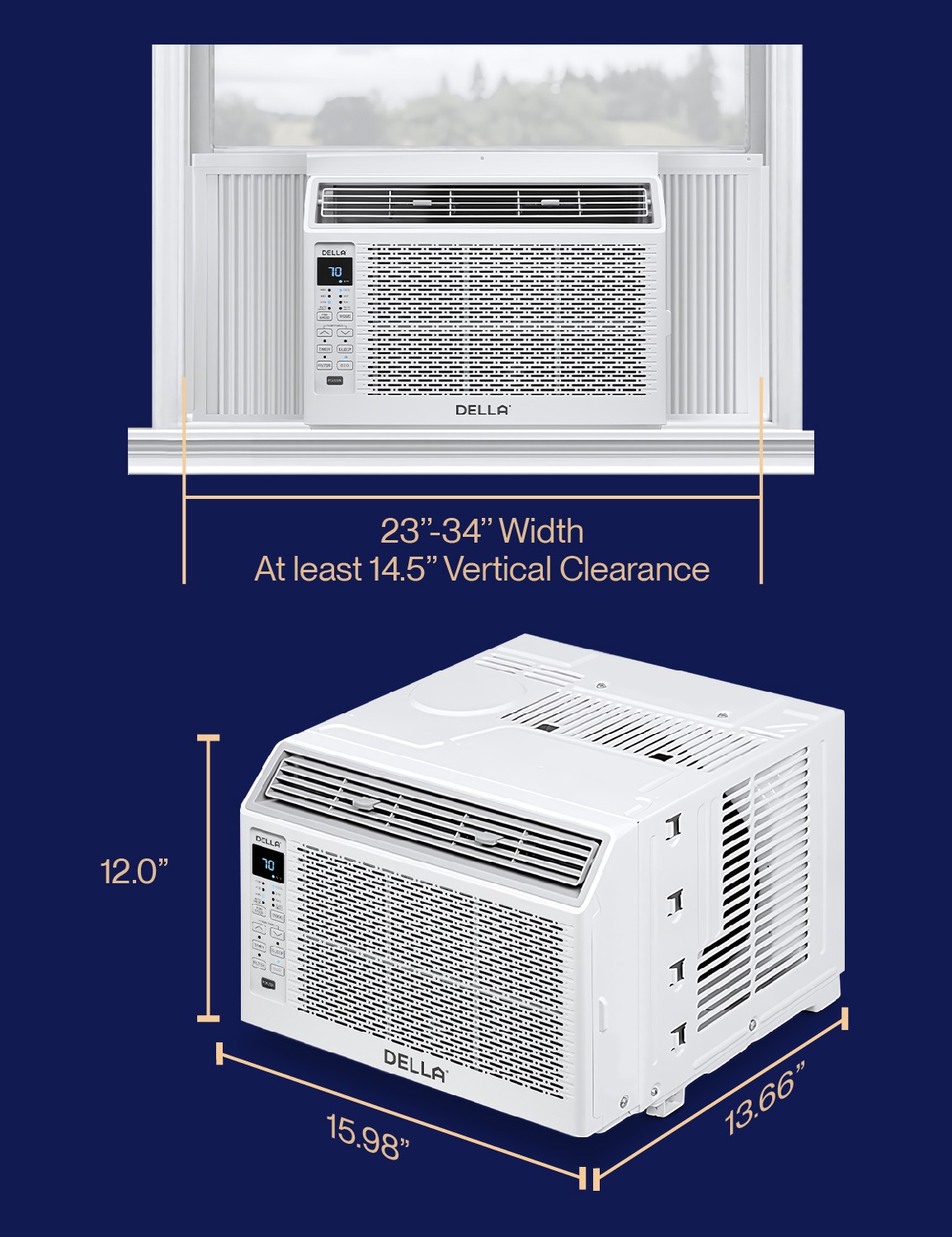 5000 BTU Smart Window Air Conditioner, Cools Up to 150 Sq. Ft