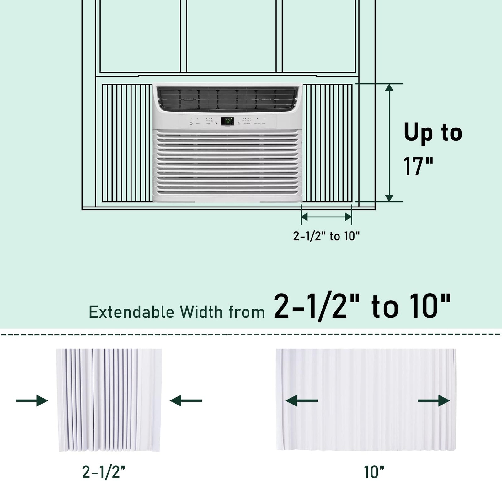 Flehomo Window Air Conditioner Side Panels with Double Layers, Adjustable Ins…