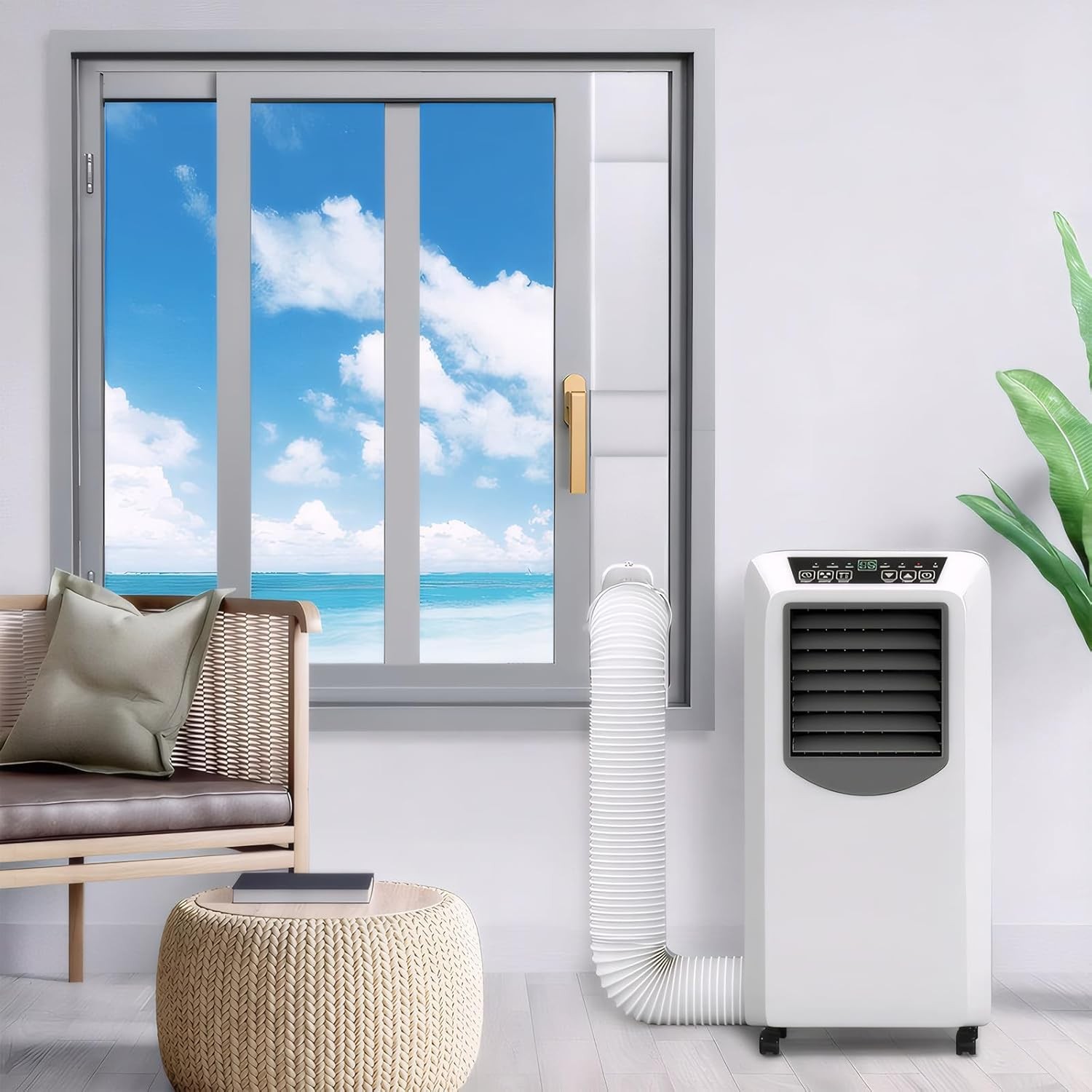 Portable Air Conditioner Window Vent Kit with 5.9″ Exhaust Hose Portable AC