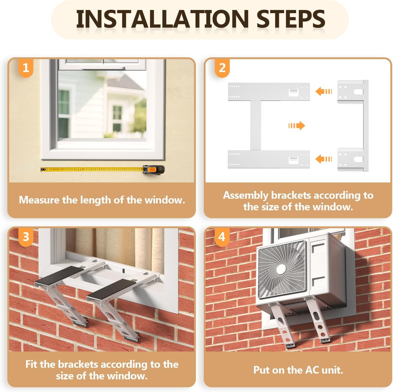 Window AC Bracket Air Conditioner Support Bracket No Drilling Heavy Duty AC