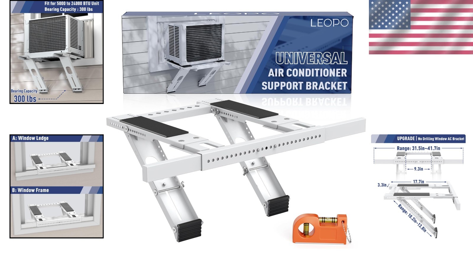 Sturdy Window AC Support Bracket – Adjustable & Safe Pest Protection Included