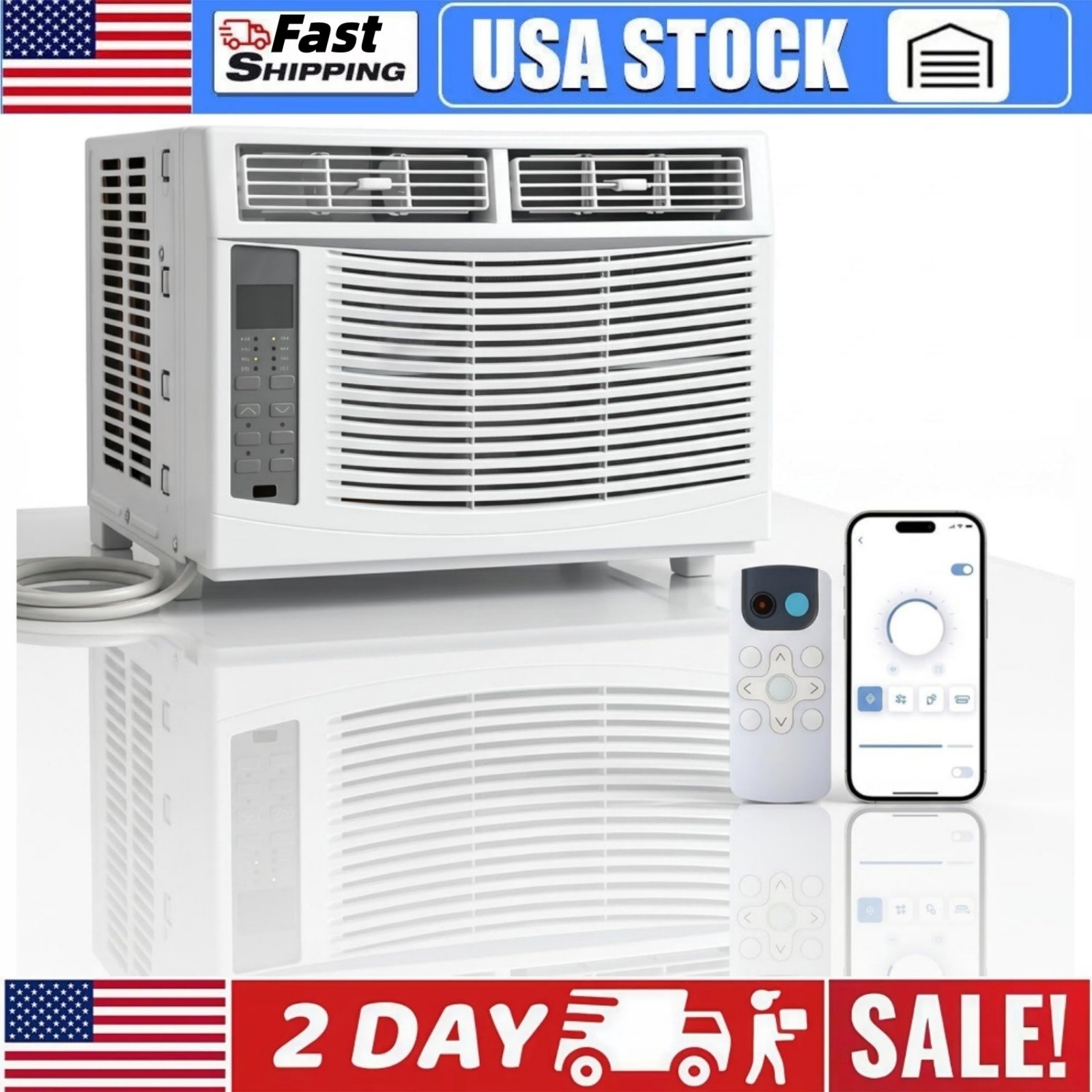🔴6000 BTU Window Air Conditioner with WiFi Energy Efficient/Remote/Application