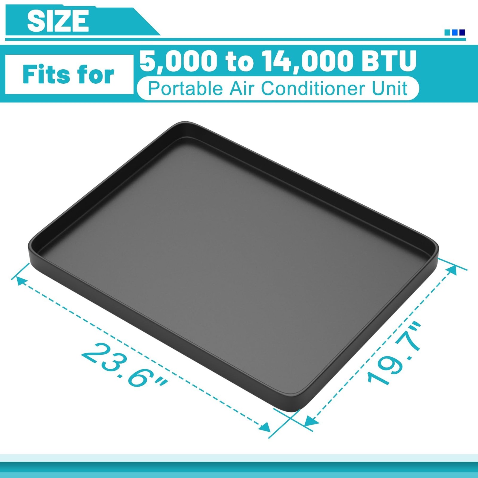 Portable Air Conditioner Drip Pan, 23.6″ x 19.7″ x 0.75″ Non-Slip Large Drip …