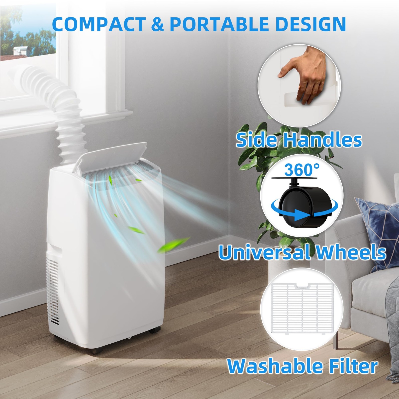 14,000 BTU Portable Air Conditioners with Remote Control 3-in-1 Air Conditioner