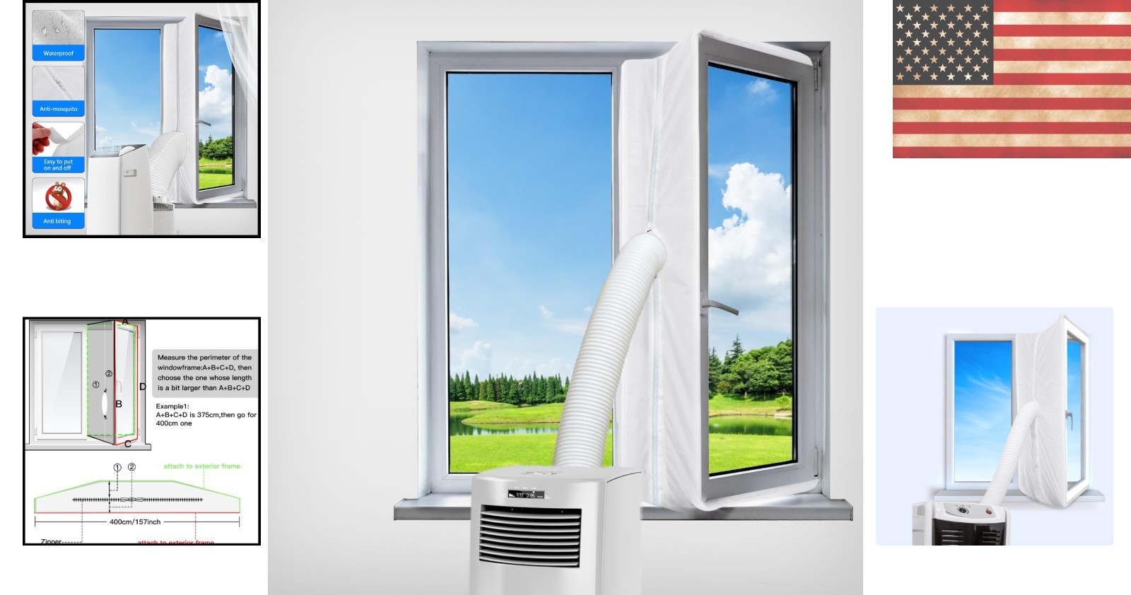 Energy-Saving Air Exchange Guard with Zipper for Windows Up to 158 Inches