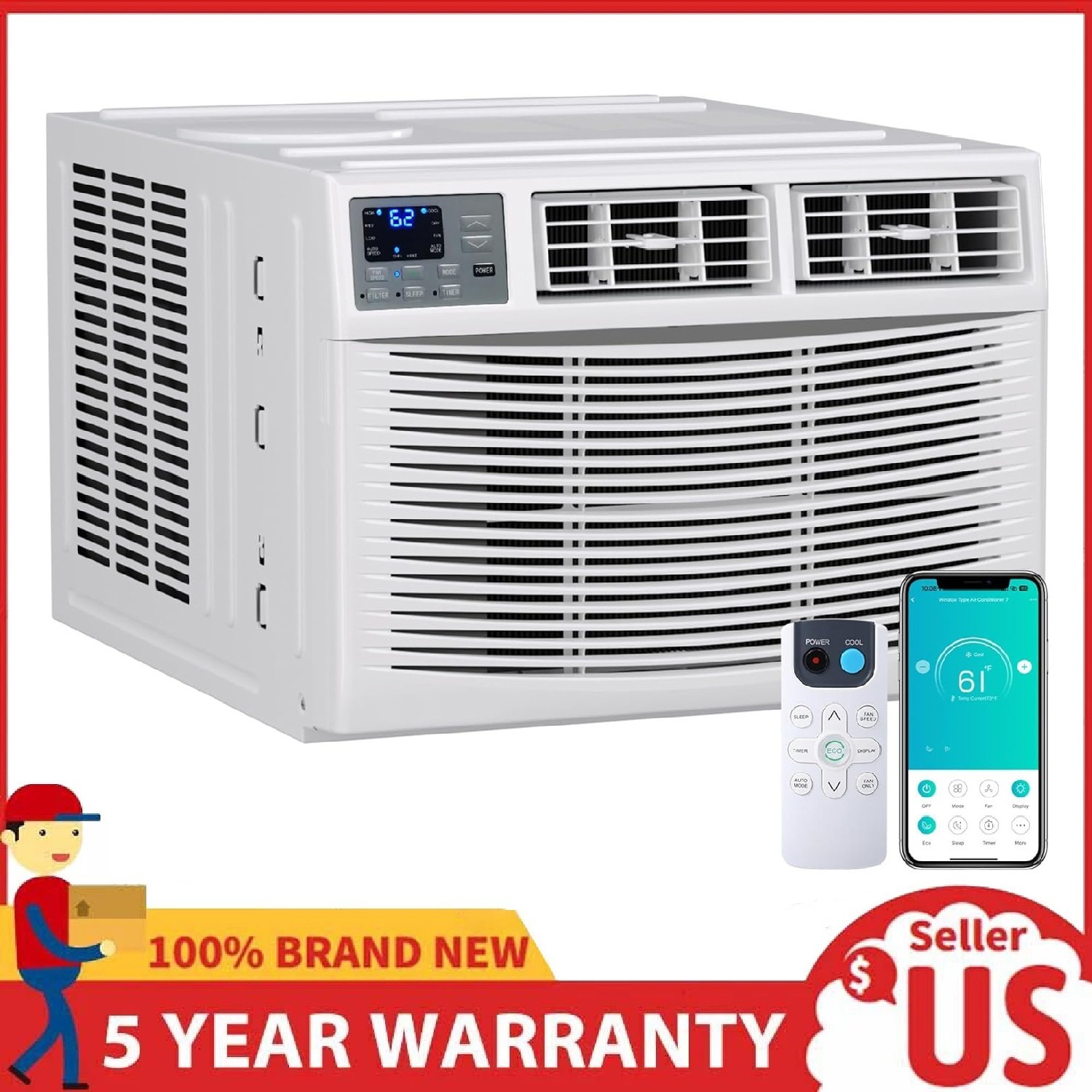 23200 BTU Window Air Conditioner, WiFi AC Unit App & Voice Control ,1500 Sq.Ft,