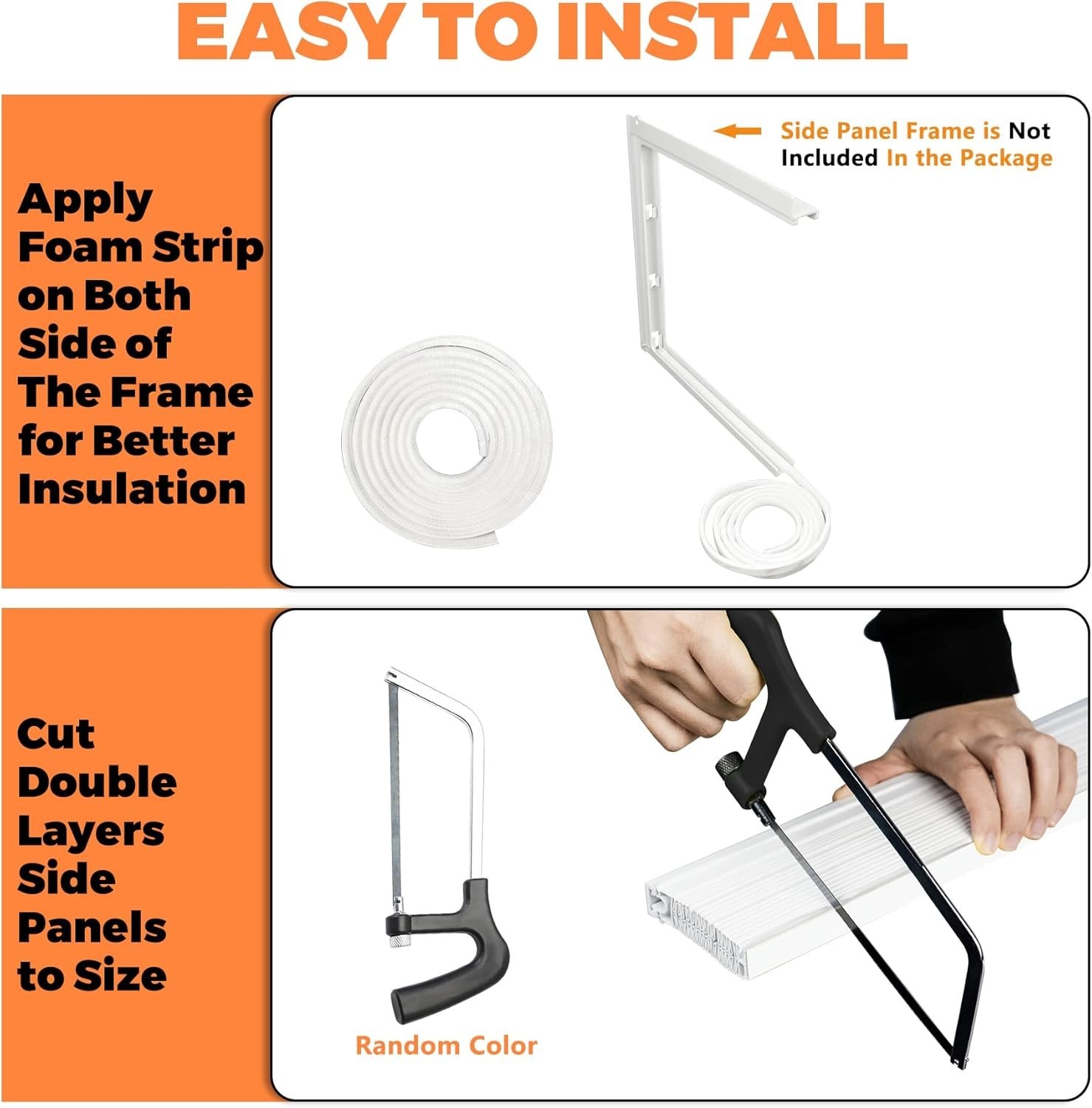 Window AC Insulation Side Panels – Easy Install, Double Layer Design