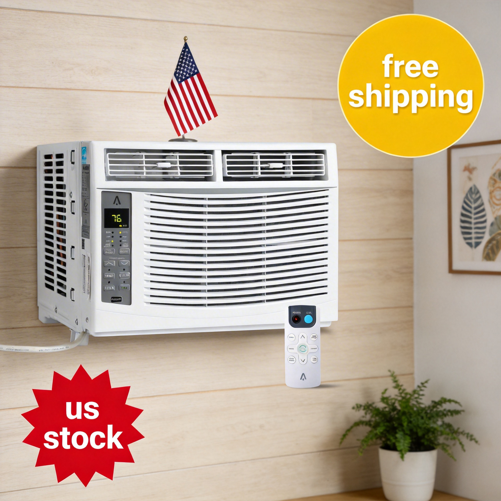Efficient Cooling 3 Cooling & Fan Speeds No Wi-Fi Air Conditioner Window 6000BTU