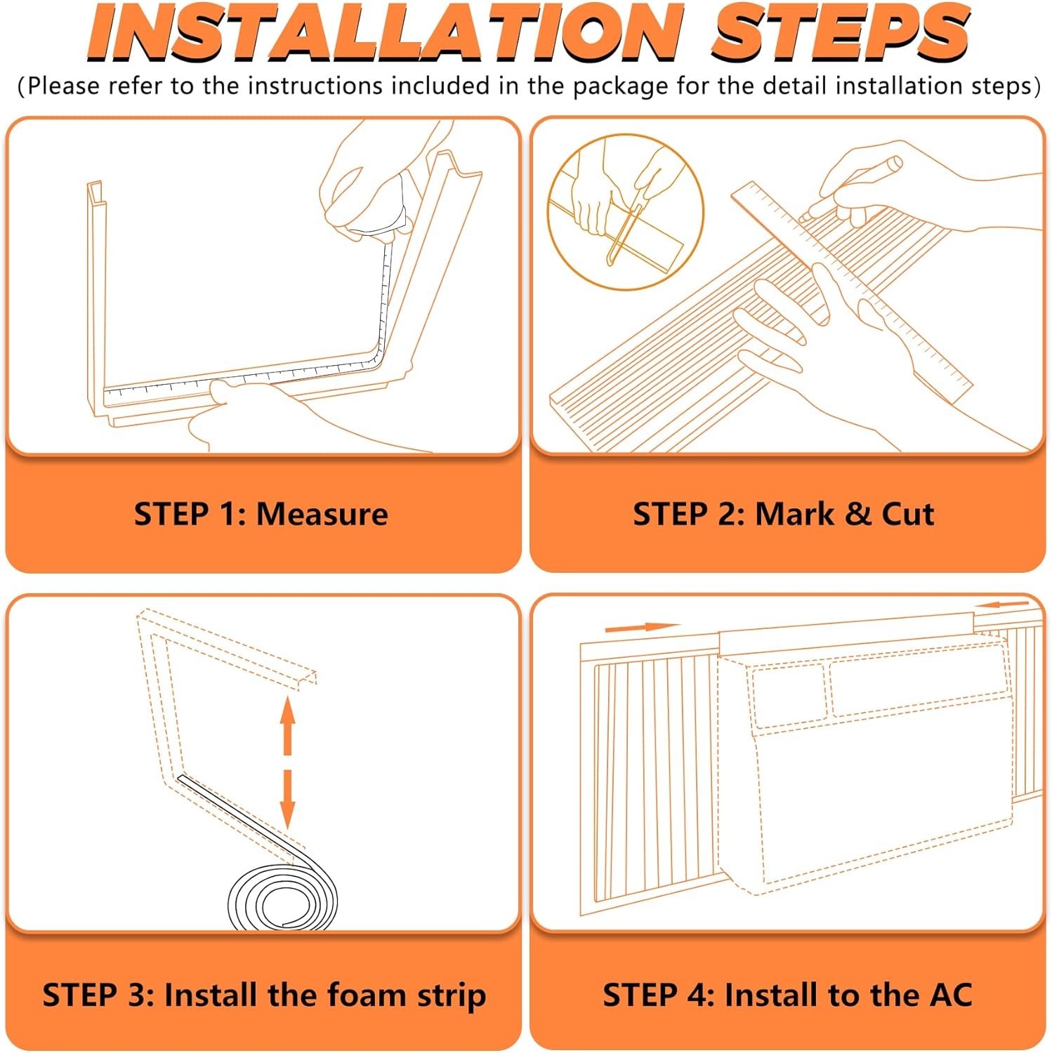Window AC Insulation Side Panels – Easy Install, Double Layer Design