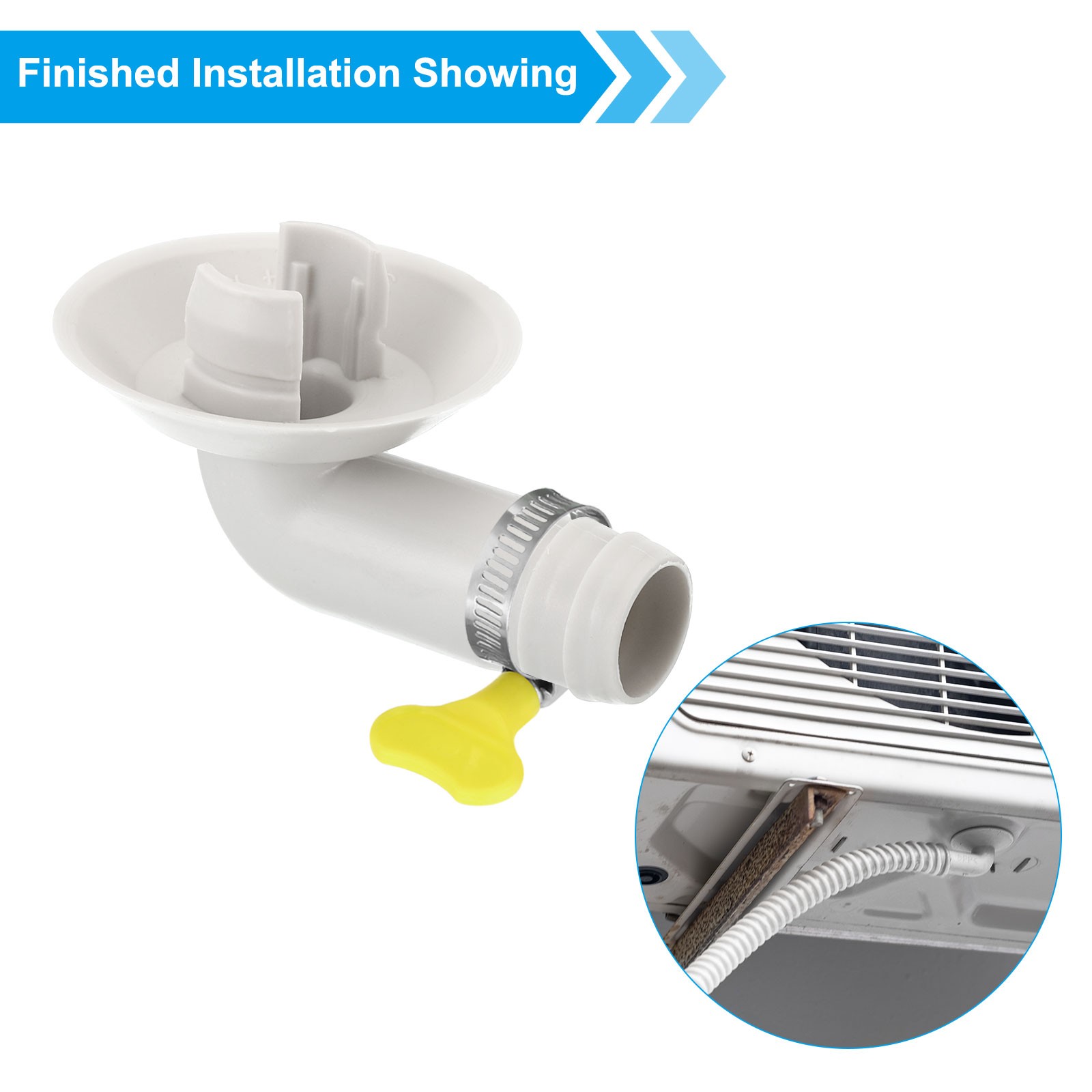 1pcs 18mm Air Conditioner Drain Hose Connector with Clamp, White Style 7