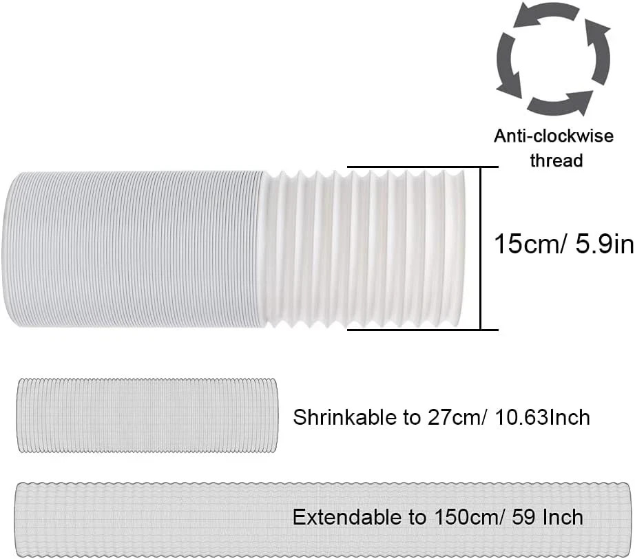 59 Inch Air Conditioner Hose Kit – Fits All Portable Units Effortlessly