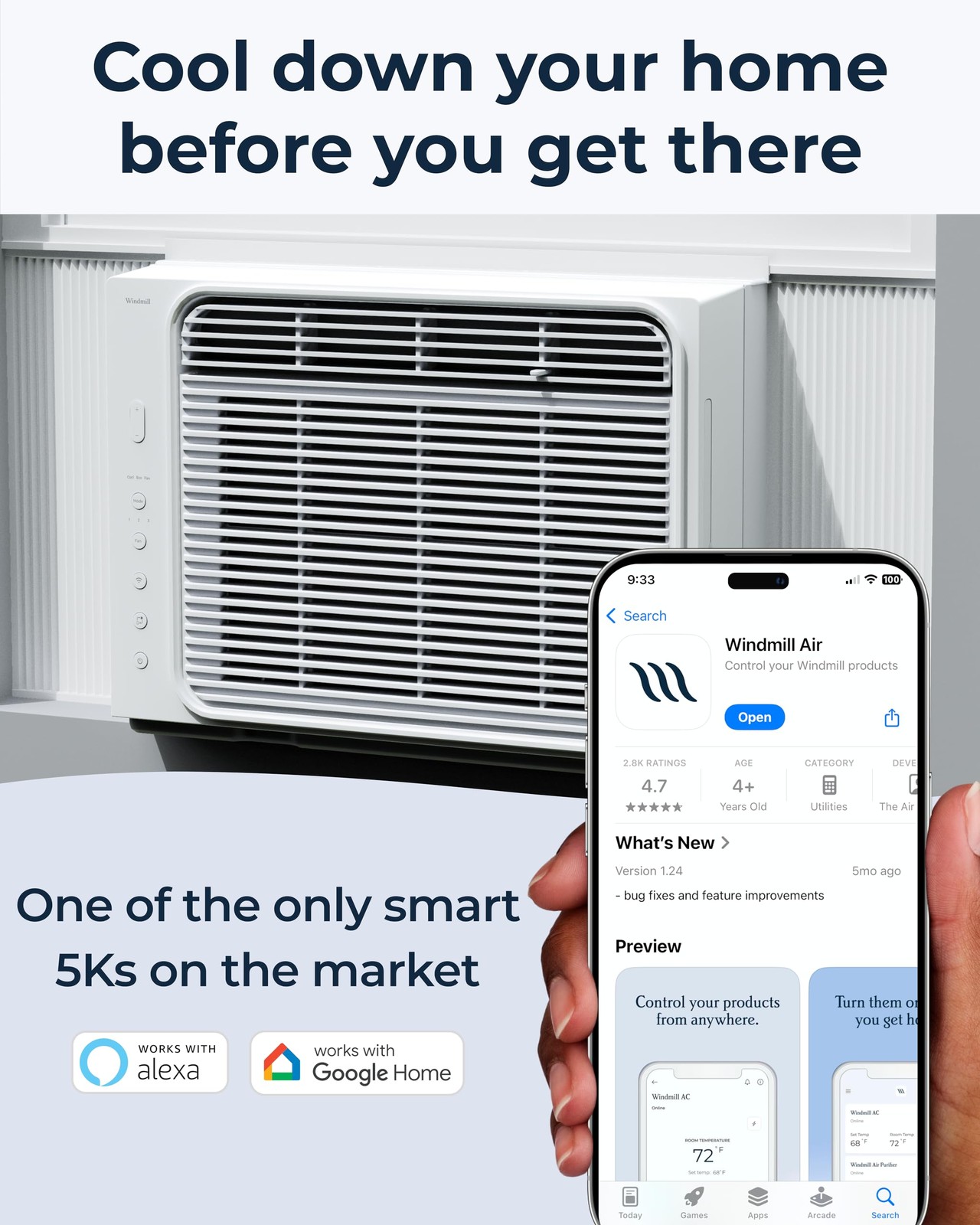 Windmill 5,000 BTU Window Air Conditioner Cools up to 150 Sq. Ft. Easy Inst…