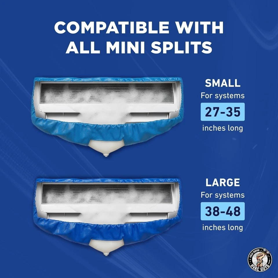 Easy Install Mini Split Cleaning Bag: 360 Waterproof for 38in – 48in Units