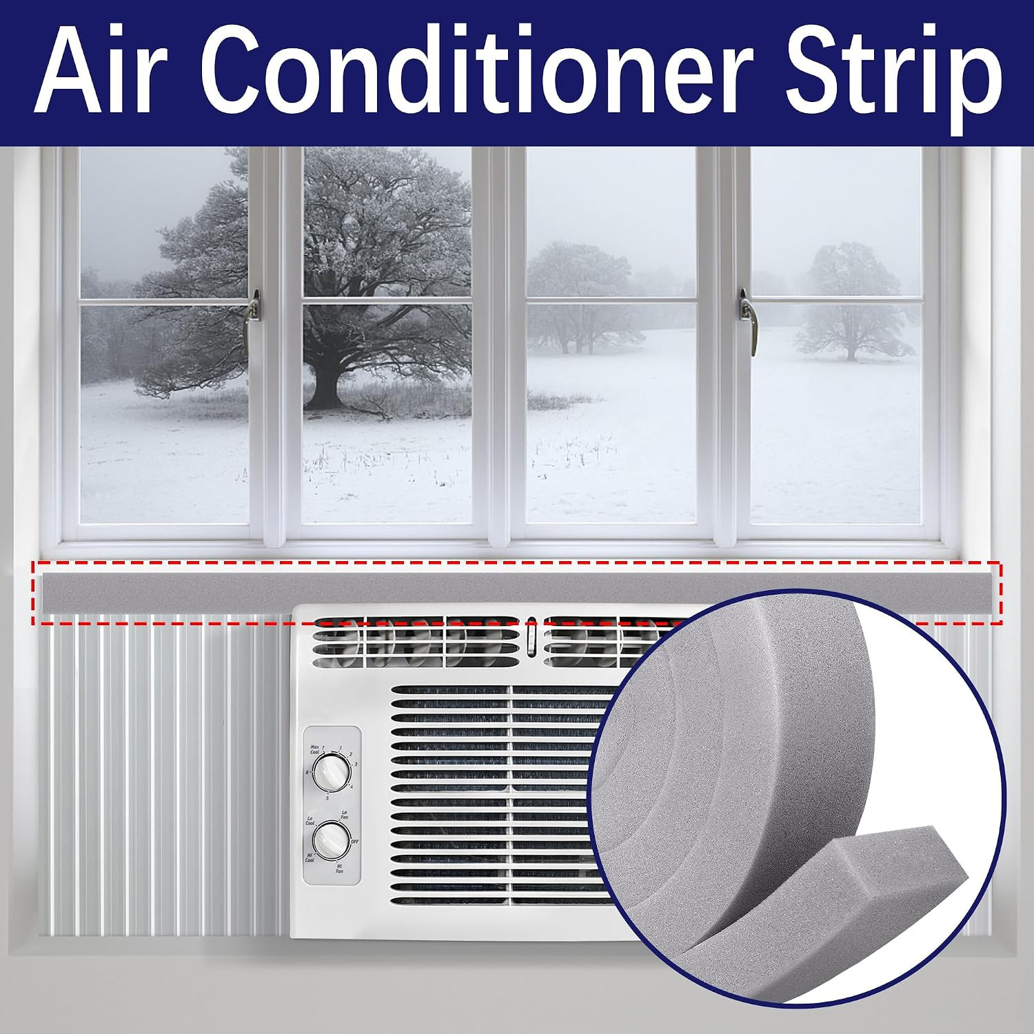 2 Pcs Air Conditioner Foam Tape-2” X 1” X 6.5 Ft Foam Air Conditioner Weathers