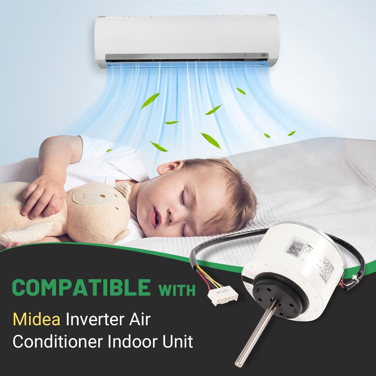 DC Brushless Fan Motor 58W 8P 1350r/min for Mini-Split Inverter AC – 5 Wires