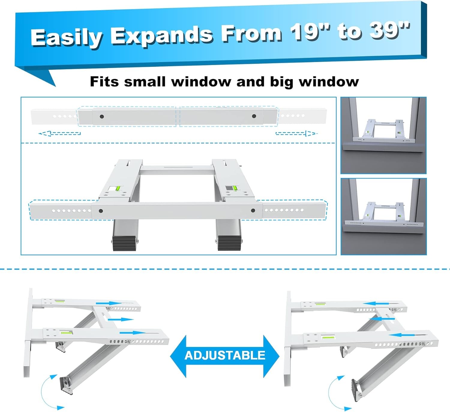 Window Air Conditioner Bracket No Drill AC Support Up to 200 lbs Drill less