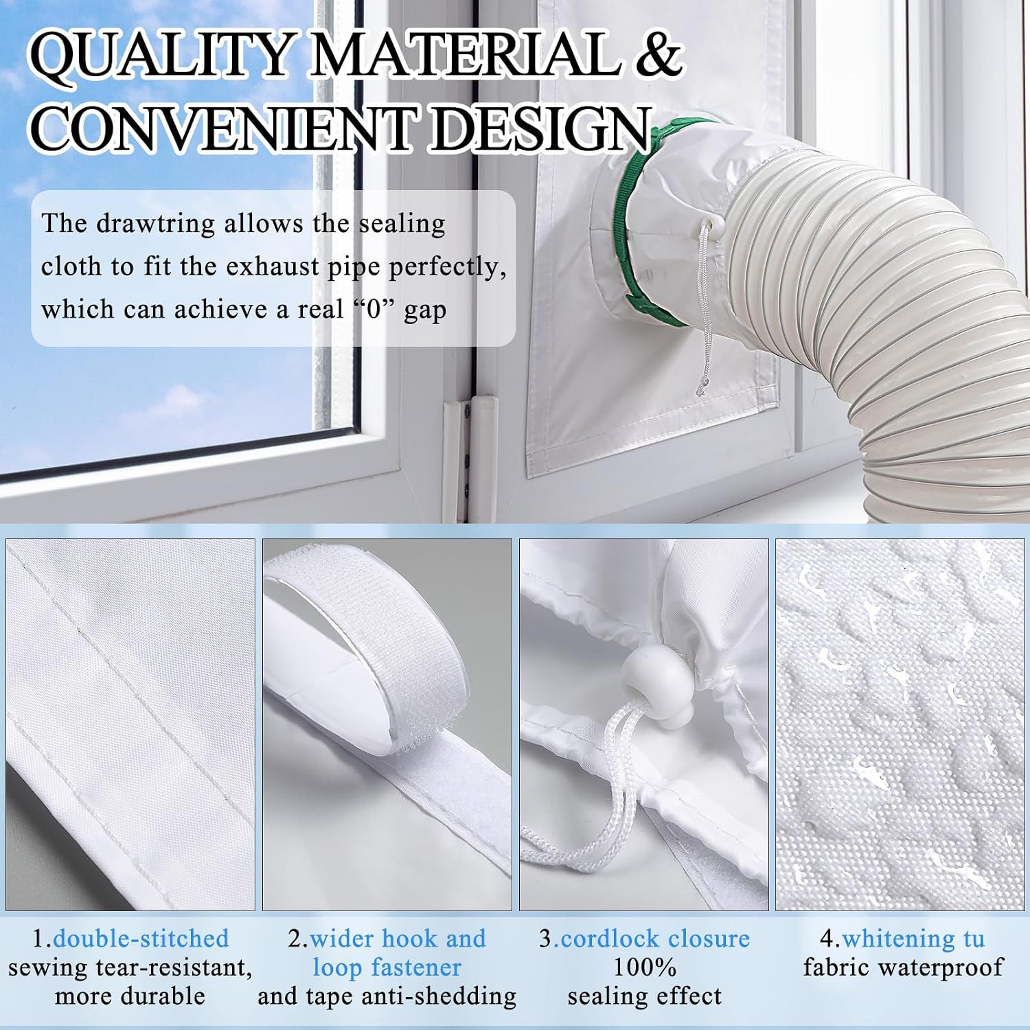 Portable Air Conditioner Window Vent Kit Include 10” X 40” -64”