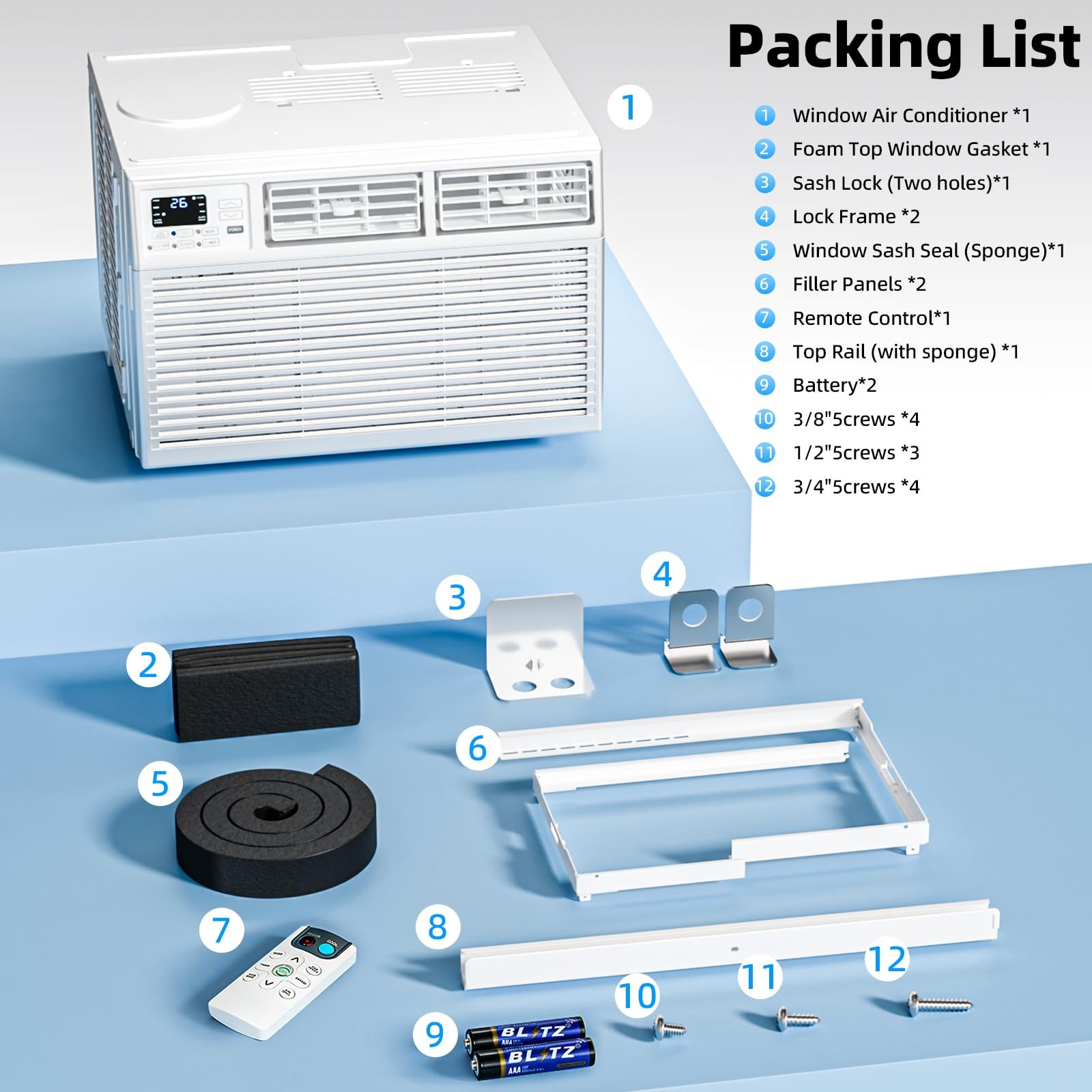 Antarctic Star 14,000 BTU Window Air Conditioner, Window AC Unit, Cools Rooms…