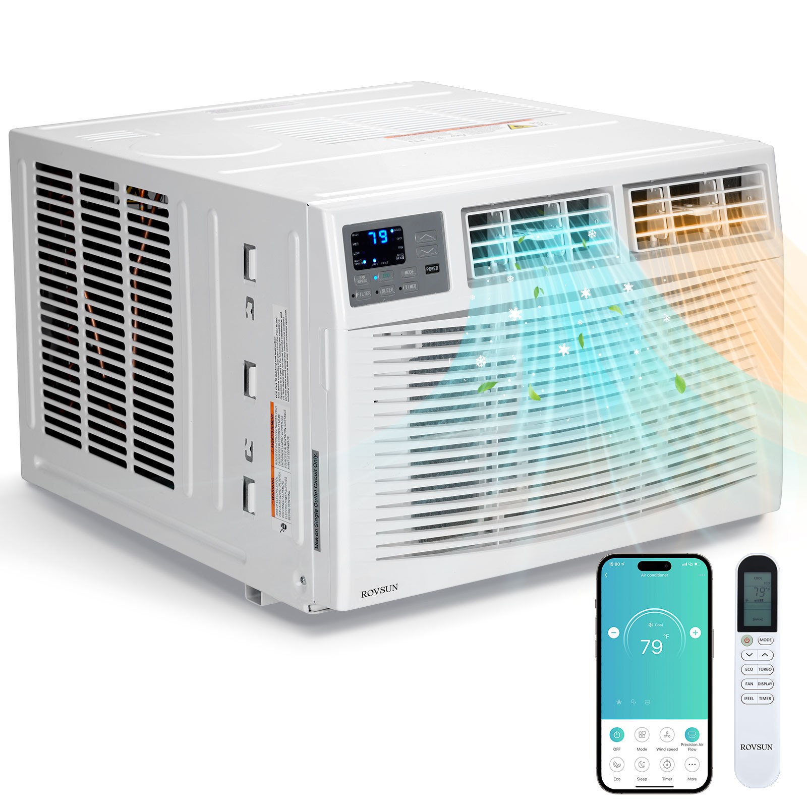 18000 BTU[WIFI APP Control]Window Air Conditioner and Heat Hump AC Unit w/Remote