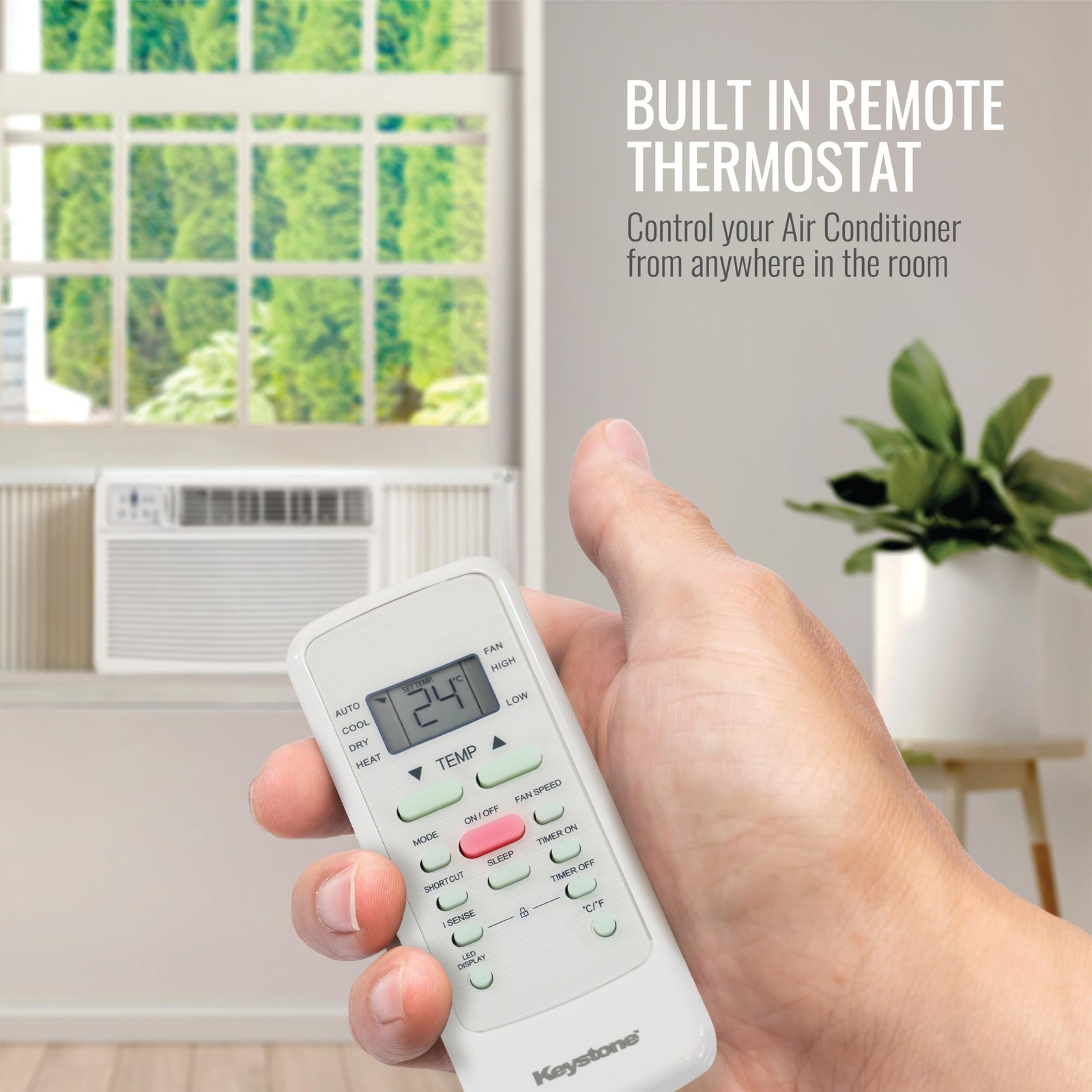 Keystone 23,200 BTU 230V Window-Wall Air Conditioner with 16,000 BTU Suppleme…