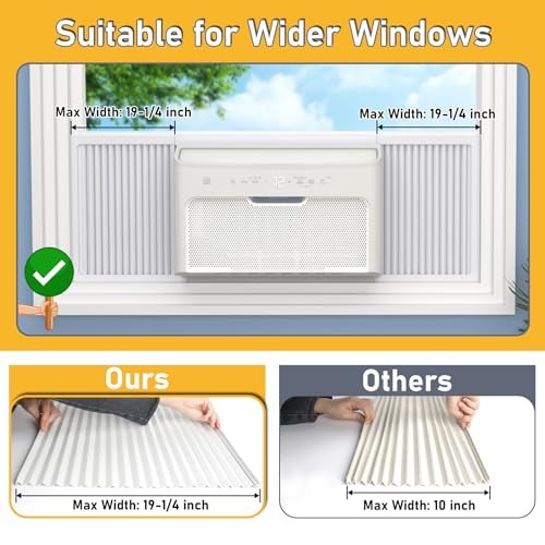 Window Air Conditioner Side Panel Kit, 21″ H × 19.25″ W 1 Count (Pack of 2)