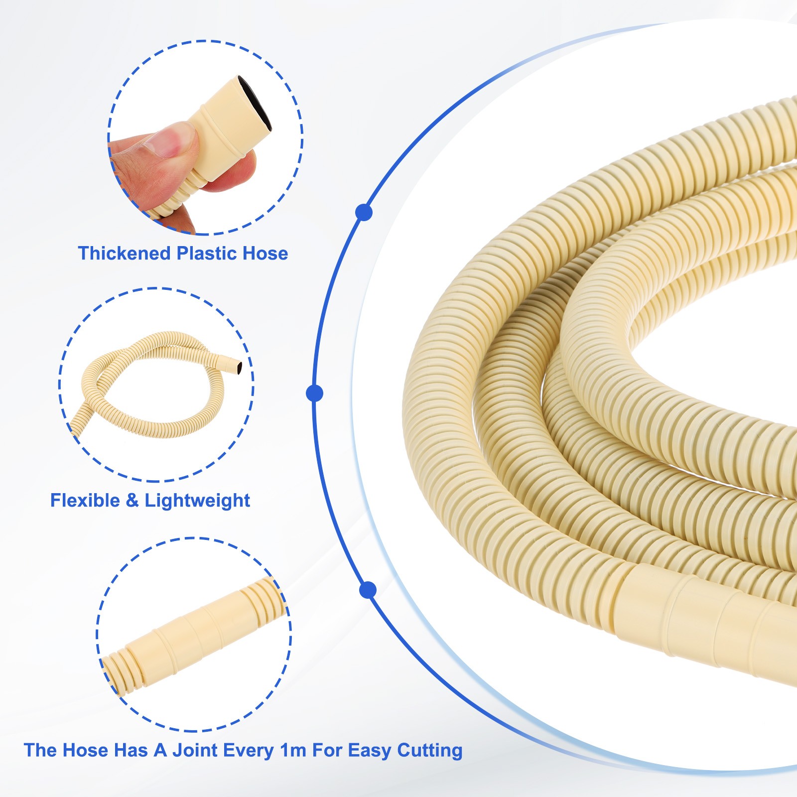 6.5Ft Air Conditioner Drain Hose Universal AC Drain Hose with Y-Shaped Connector