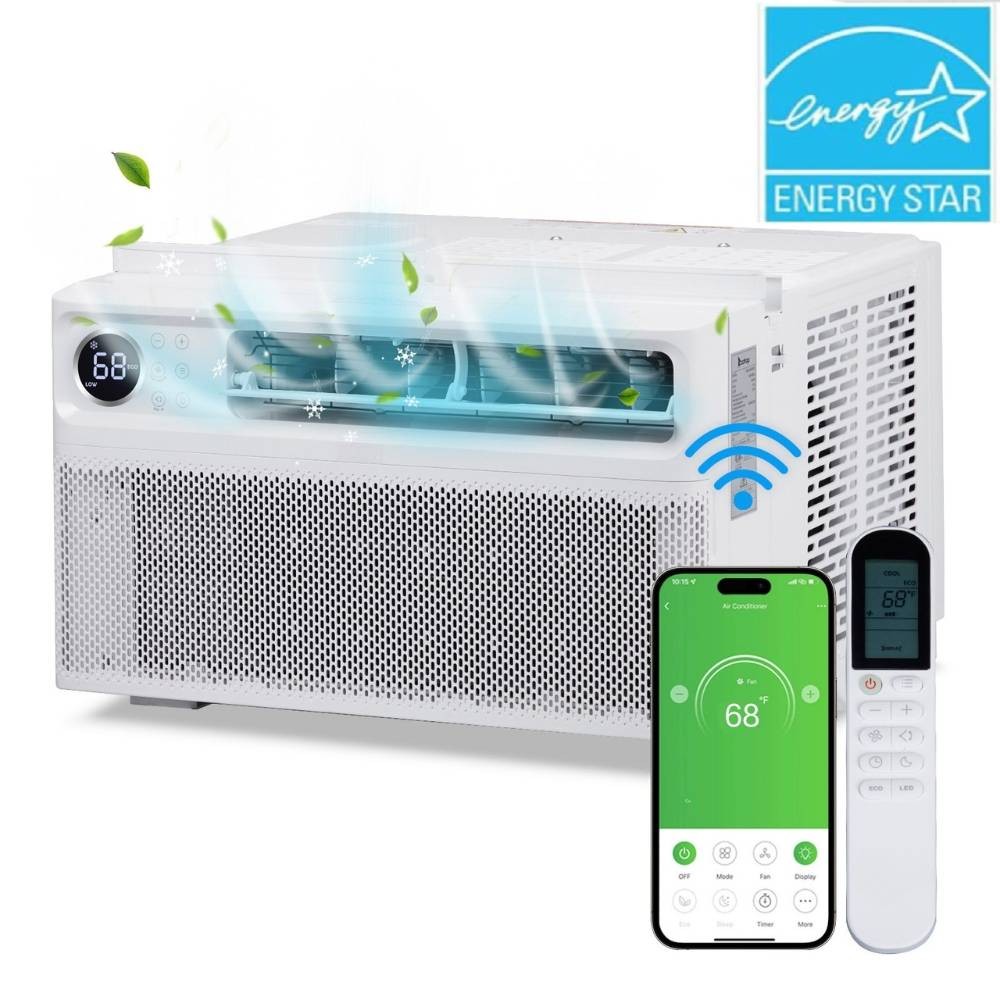 10000 BTU Inverter Window Air Conditioner Wi-Fi Enabled 115V AC Unit With Remote