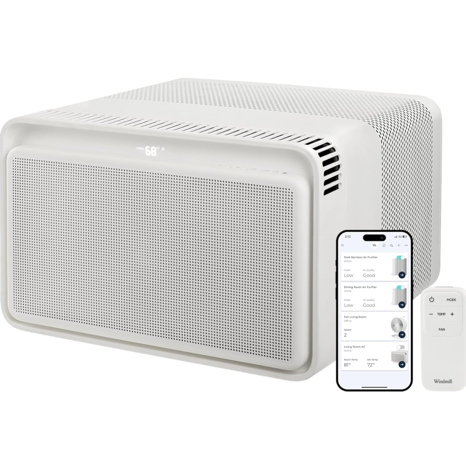 10,000 BTU Window Air Conditioner Quiet Easy Install Voice-Enabled Remote & App