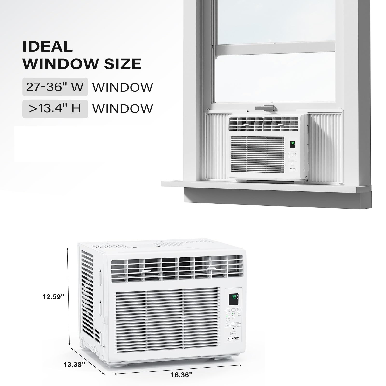 ROVSUN Smart 5000 6000 BTU Window Air Conditioner AC Unit Remote Control Cooling