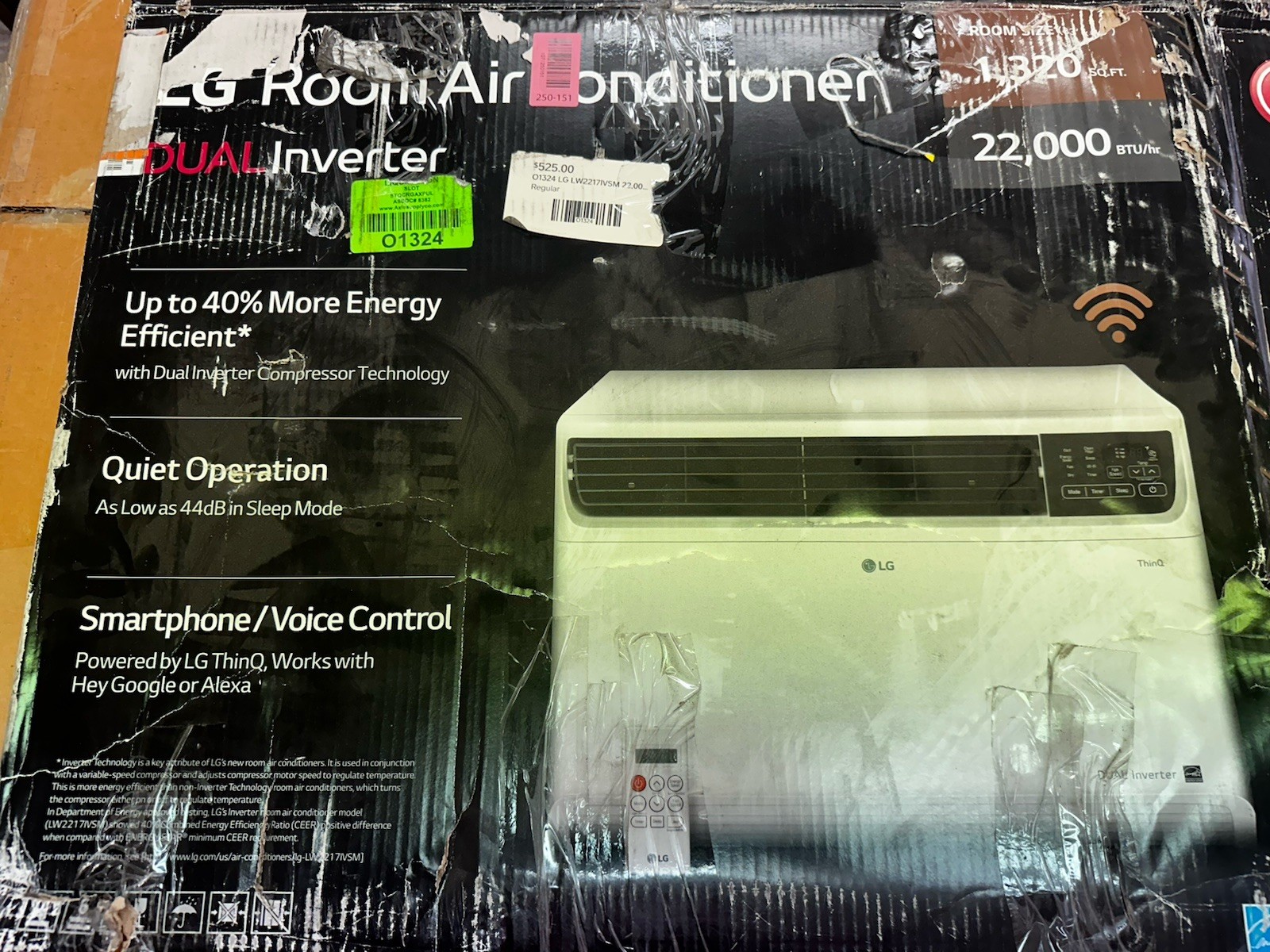 🌕LG LW2217IVSM 22,000 BTU 230/208V SMART Phone WINDOW AC W/REMOTE 1320 SqFt
