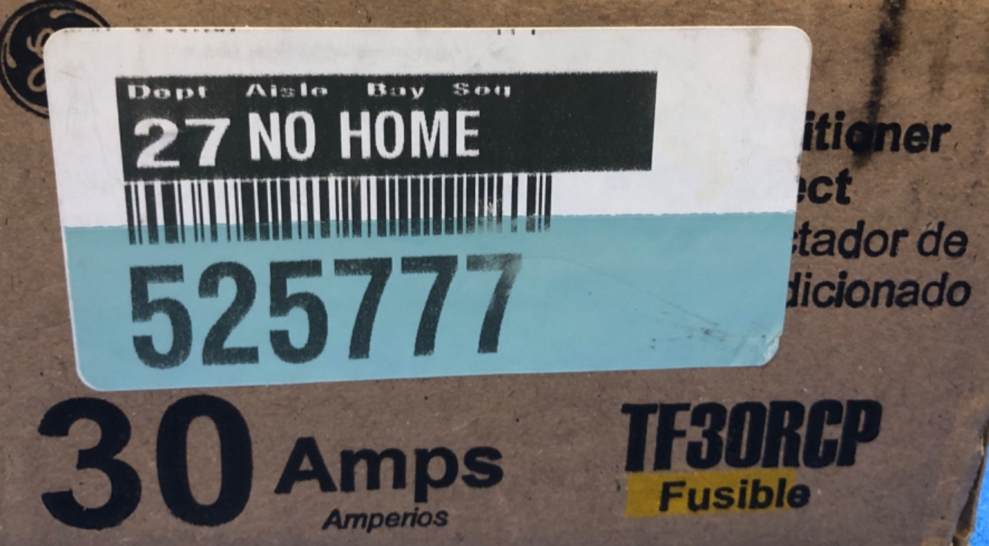 GE 30 Amp Fusible Air Conditioner Disconnect – 120/240V Outdoor – Used -TFN30RCP