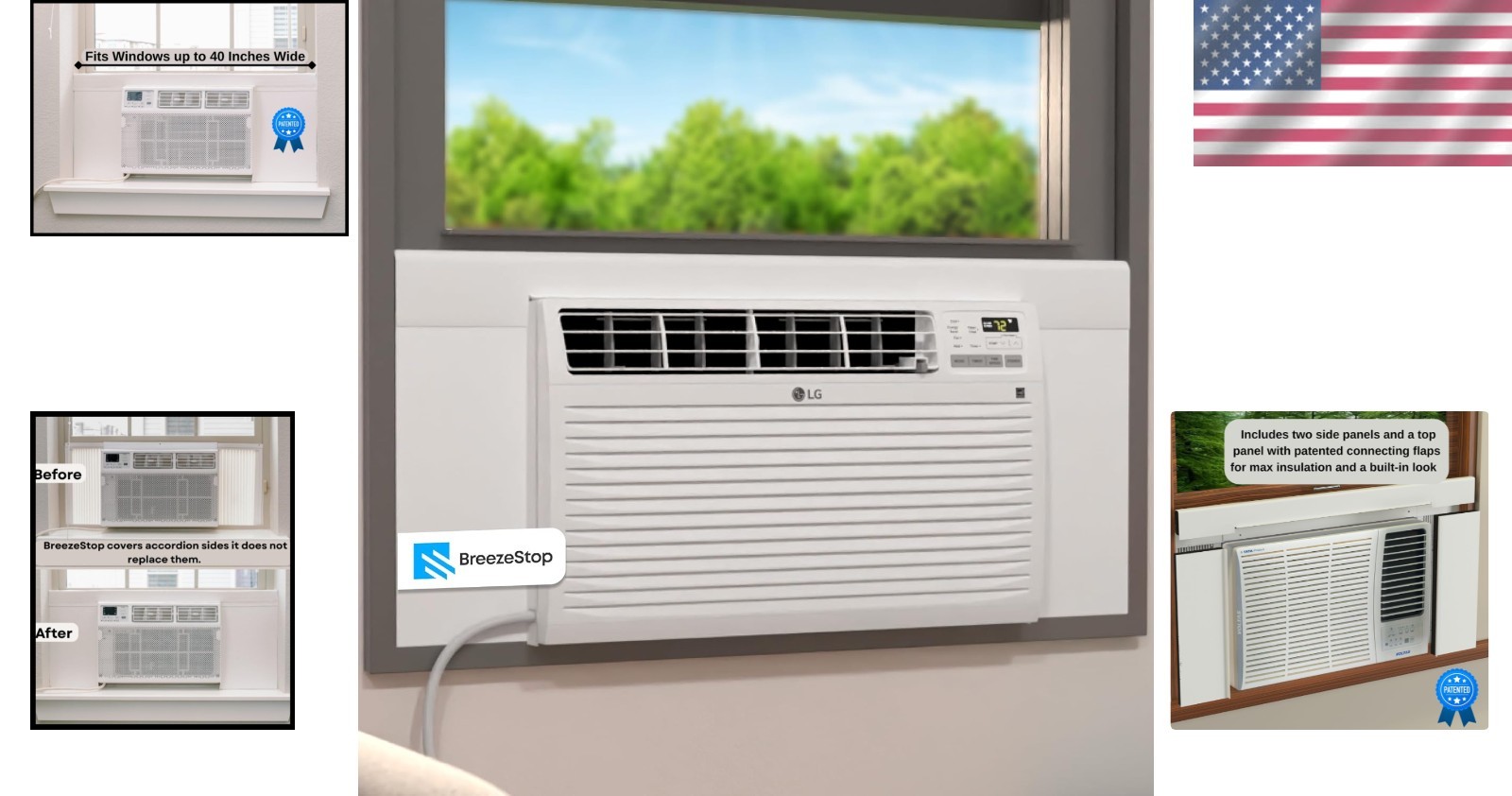 Window AC Unit Cover – Insulation Side Panels – 36″-40″ Wide