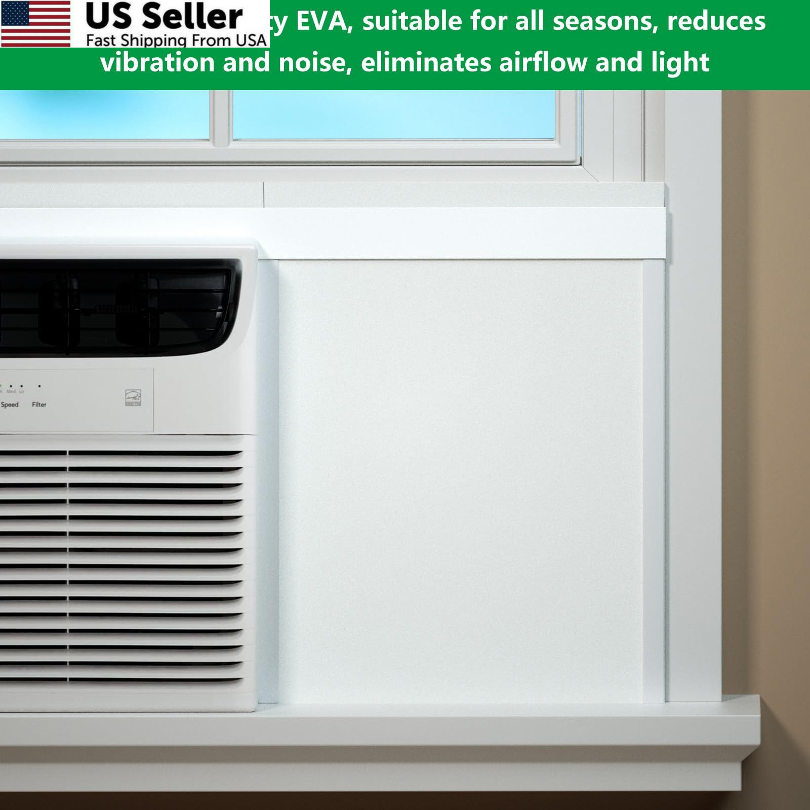 Window Air Conditioner,Side Insulated Foam 1 Count (Pack of 1), BLACK WHITE