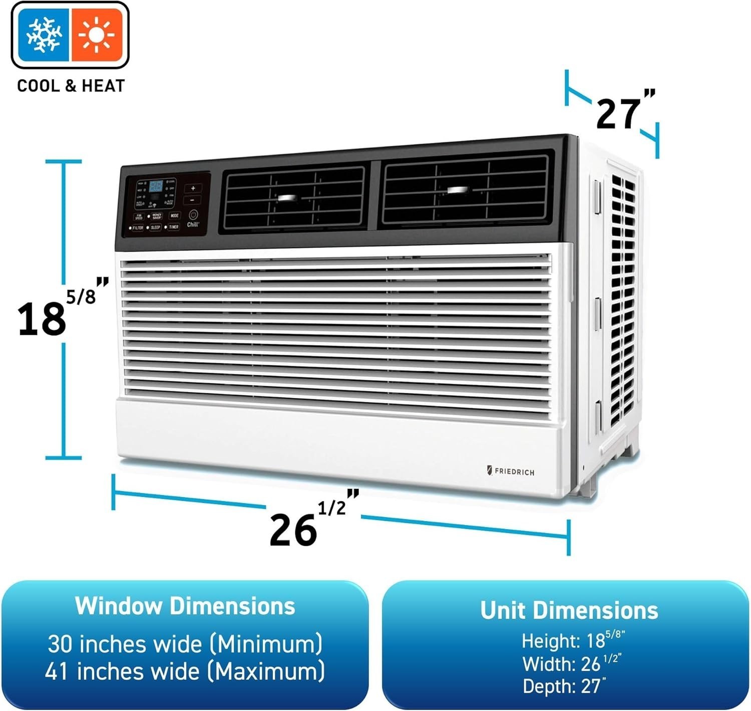Friedrich 24000 BTU 1500 sp. ft. Window Cooling/Heat Smart Air Conditioner
