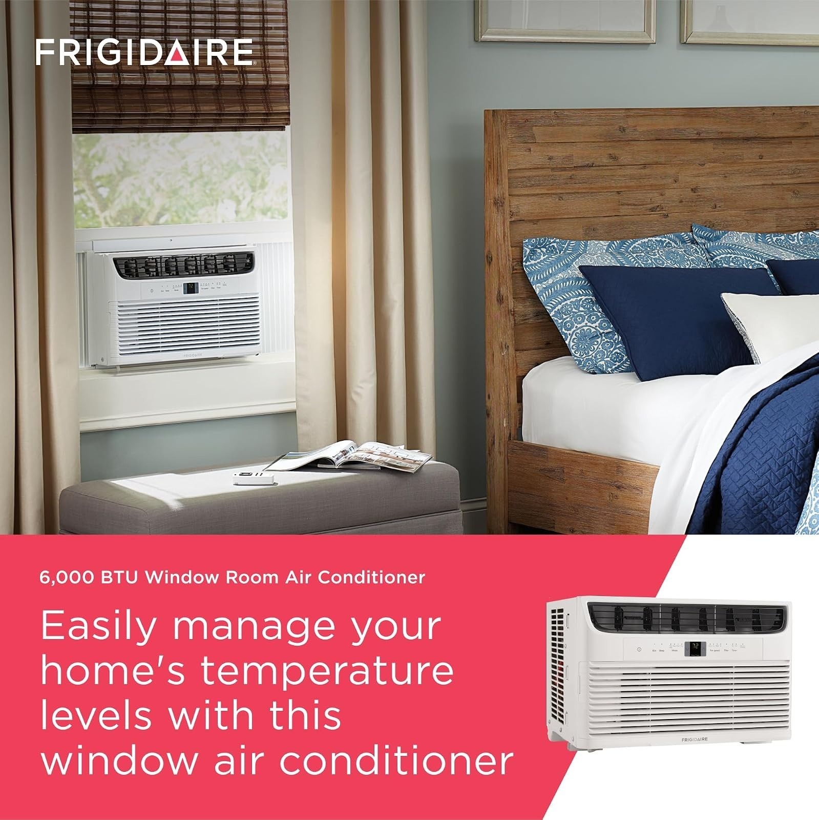 Frigidaire 6000 BTU Window Air Conditioner with Remote Control, 250 Sq Ft