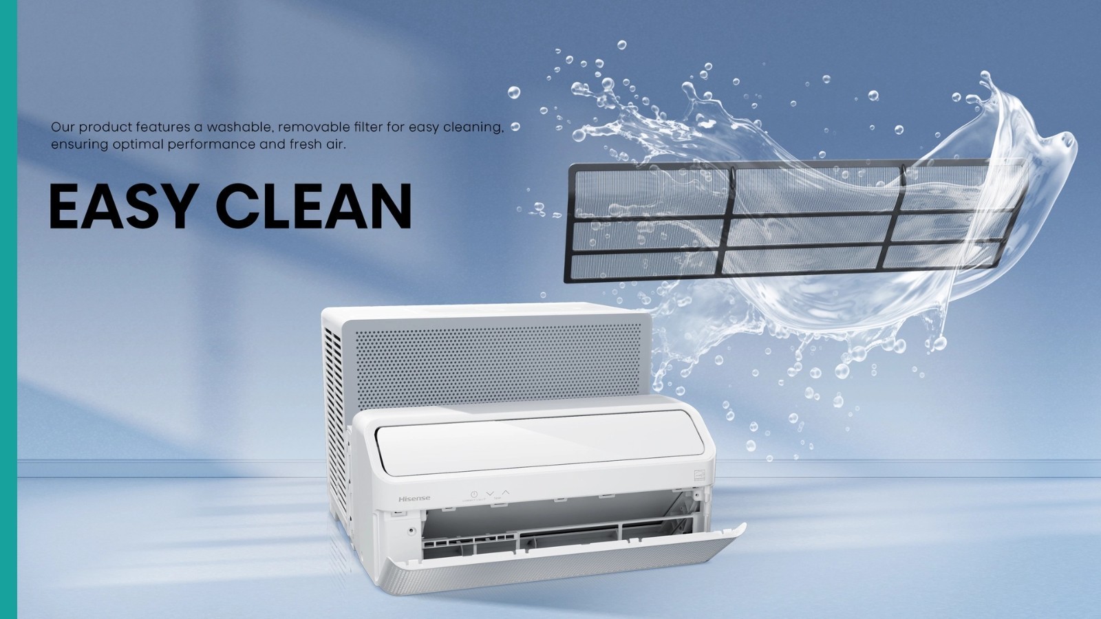 Hisense Ultra-Slim 8000 BTU Smart Inverter Window Air Conditioner with Bracket