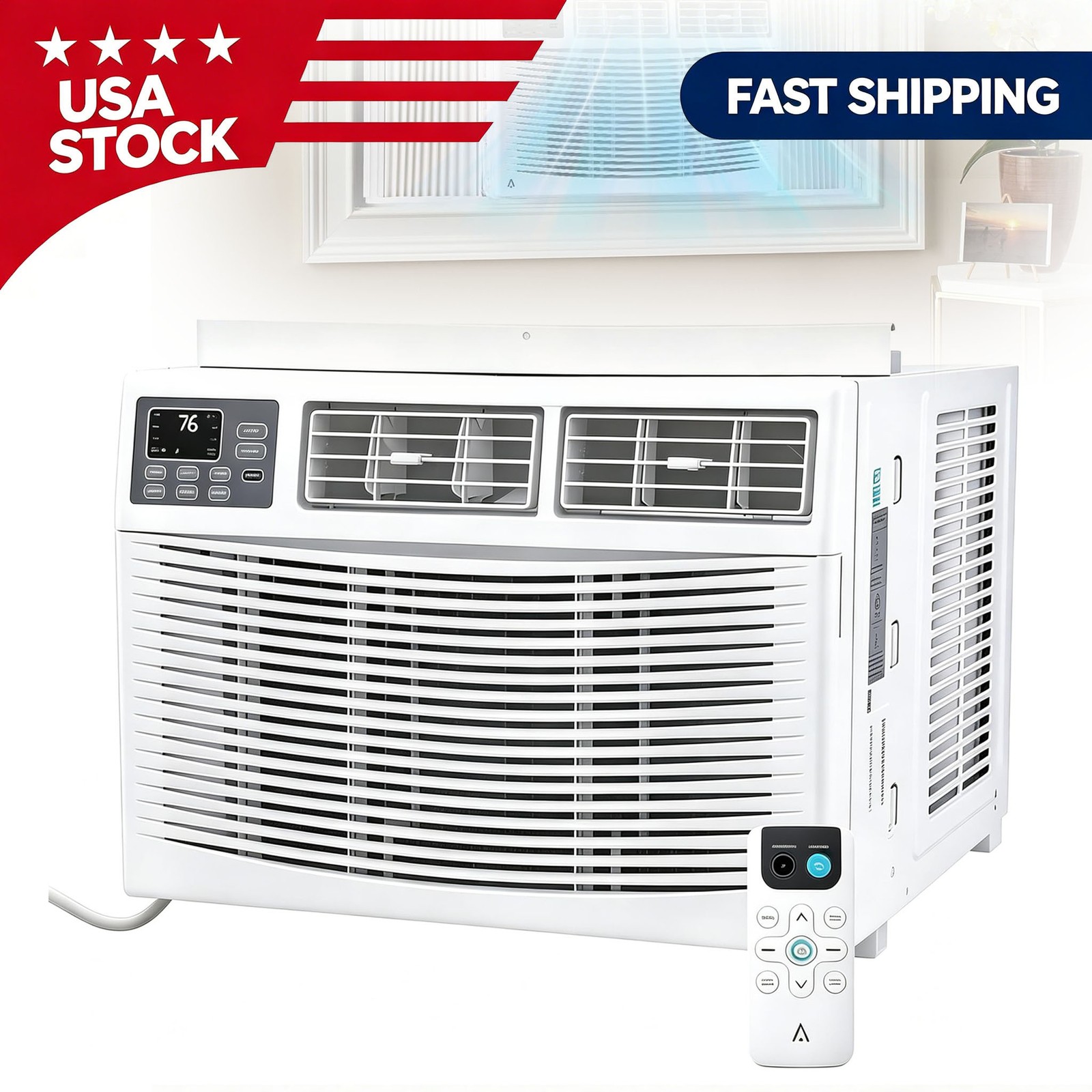 12000 BTU Window Air Conditioner Up to 550 Sq ft Remote Easy Install Kit AC Unit