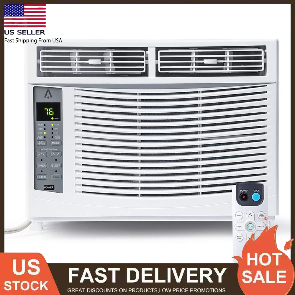 6000 BTU Window Air Conditioner Window AC Unit with Remote & WiFi App Control