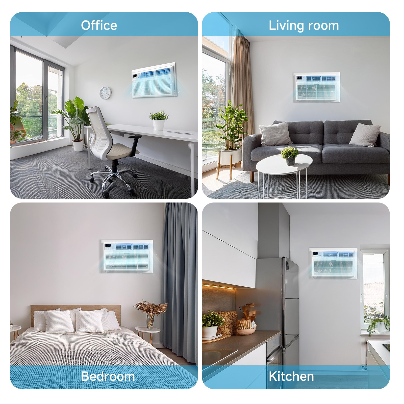 8000 BTU Through the Wall Air Conditioner with Remote & App Control, 24H Timer