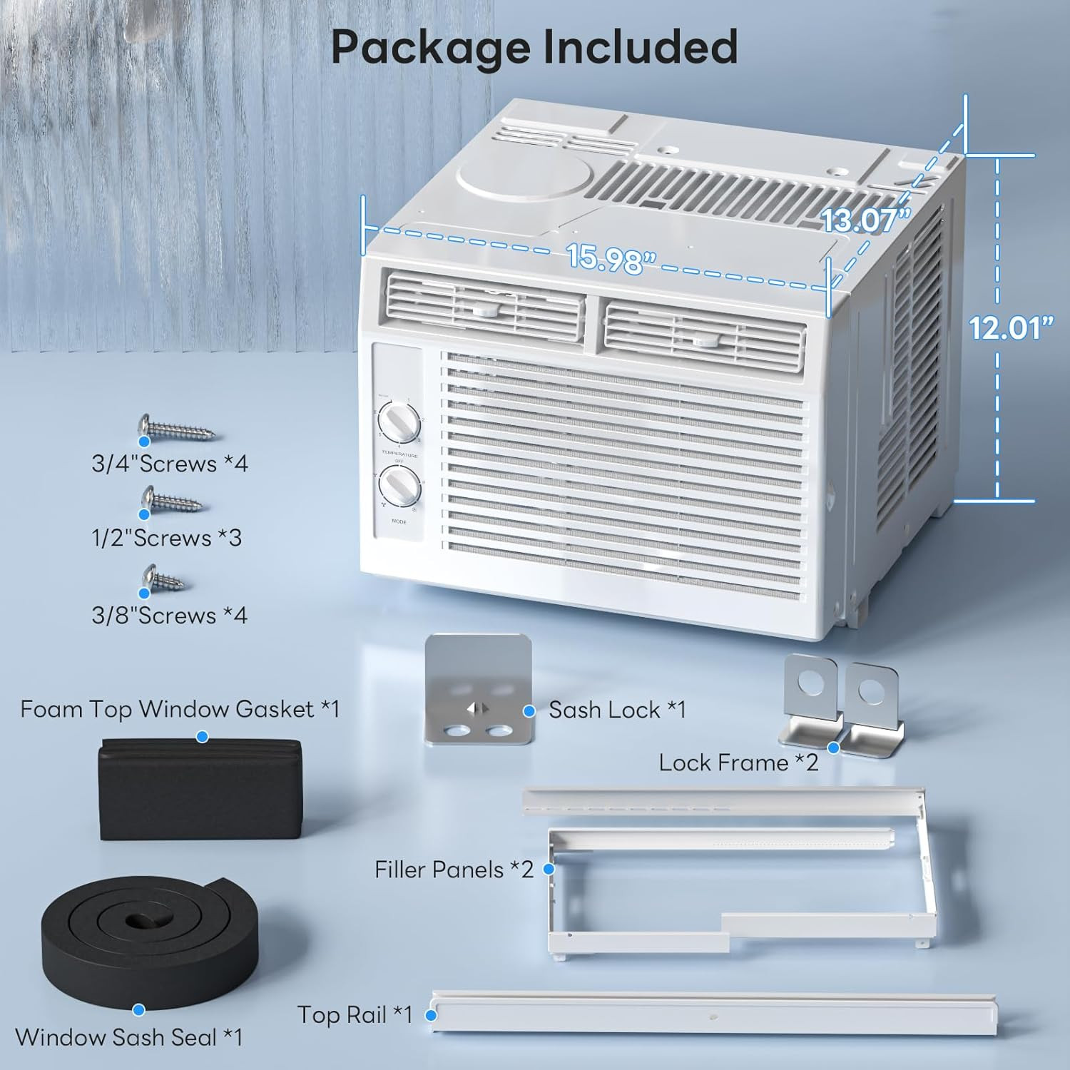 5,000 BTU Window Air Conditioner Cools up to 150 Sq.Ft.,Window AC Units with Coo