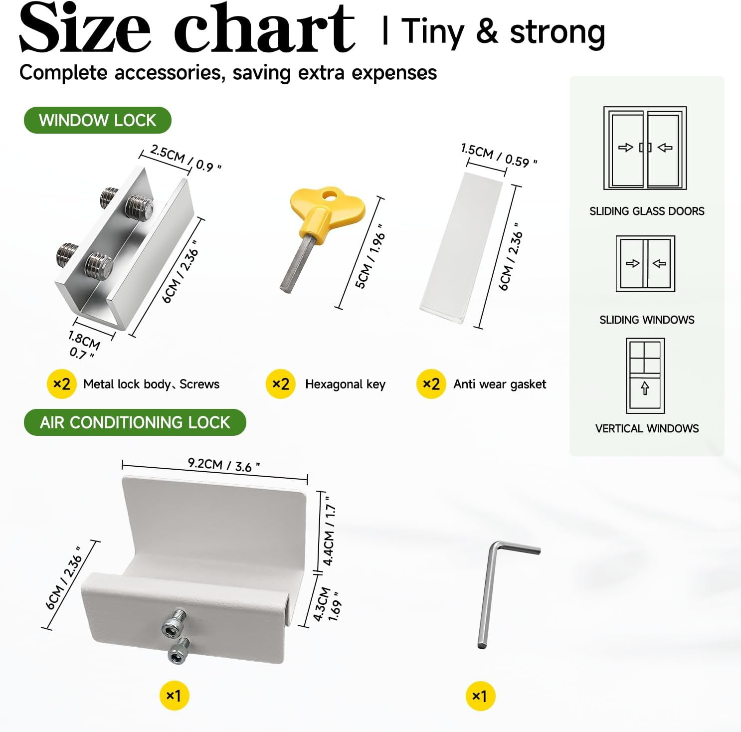 Window AC Bracket with Security Lock, No Drill Air Conditioner Support Bracket f