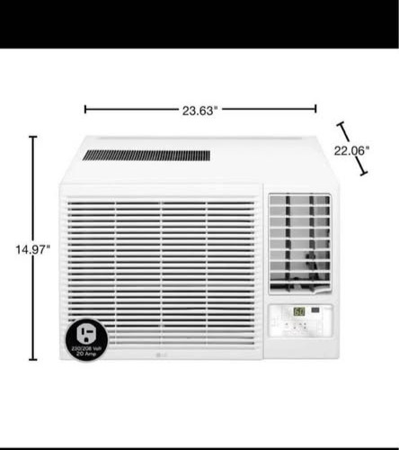 LG 12,200 BTU 230V Window Air Conditioner Cools 570 Sq. Ft. w/ Heater & Remote