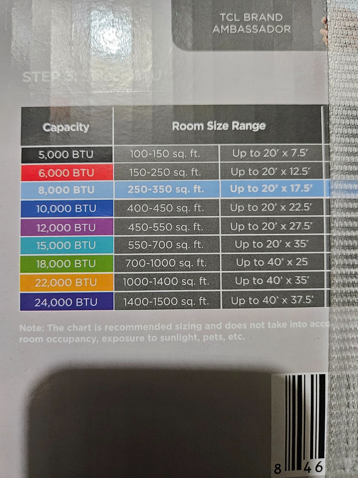 TCL H8W35W 8000 BTU Smart Window Air Conditioner with Remote 350 Sq. Ft. NEW