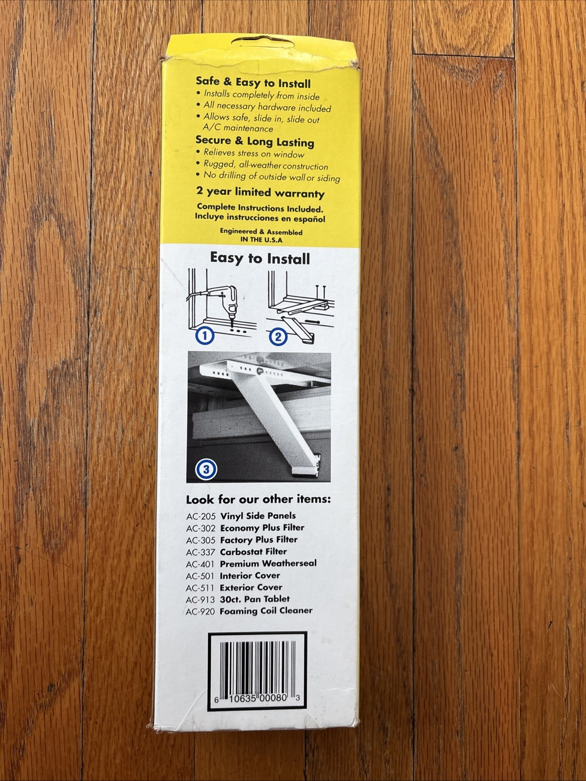A/C Safe AC-080 Window Air Conditioner Support Bracket for Small Units to 80 lbs