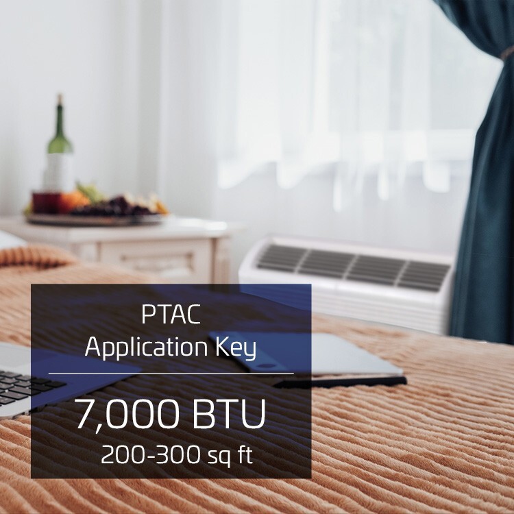 7000 BTU R32 Air Conditioner Heat Pump PTAC Unit & 2.5kW Heater + WiFi T-Stat