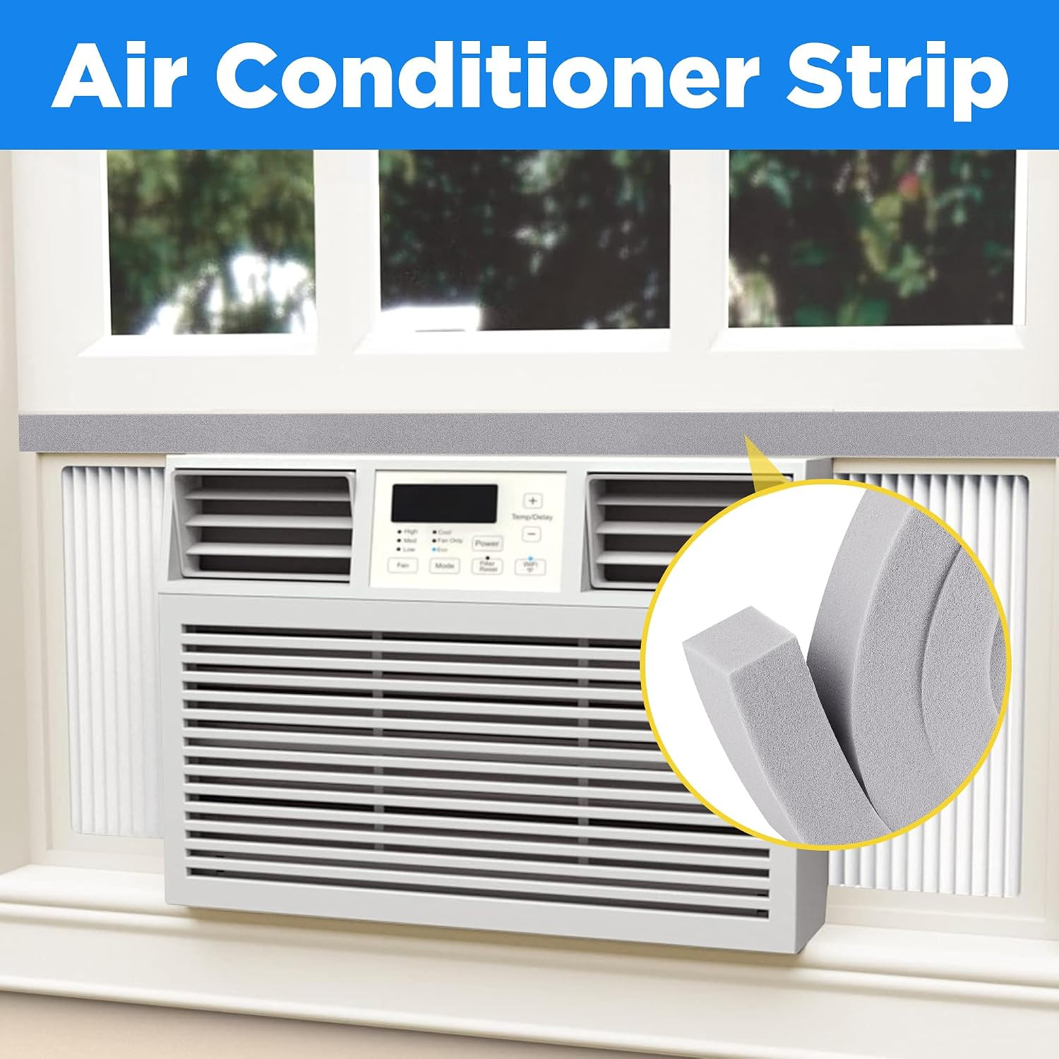 6 Pcs Foam Air Conditioner Weatherseal Tape-1” X 1” X 6.5Ft Air Conditioner Fo