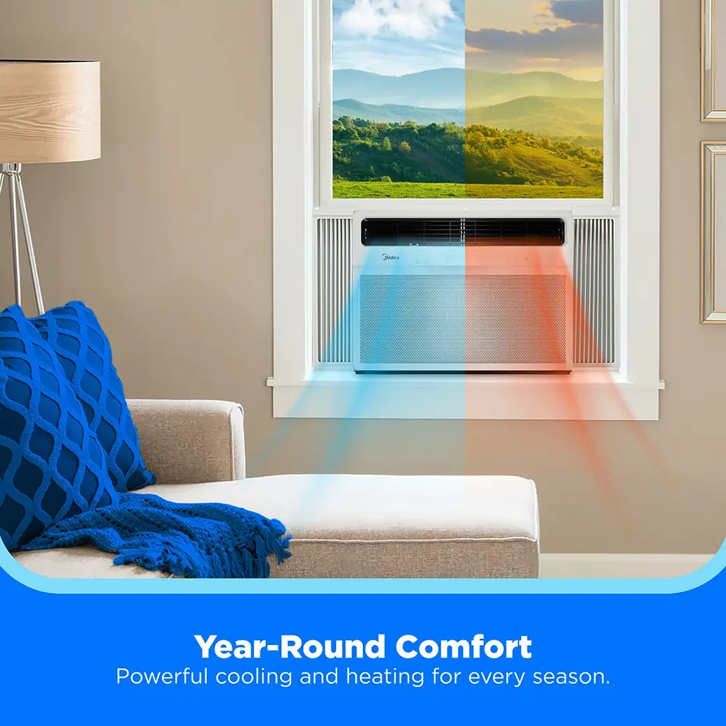 Midea 18,000 BTU DOE 4-in-1 1,000 sq. ft. Smart Heat & Cool Air Conditioner